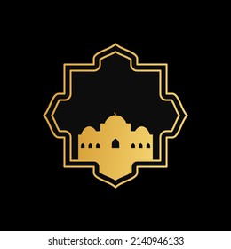mosque ornament illustration. mosque frame illustration