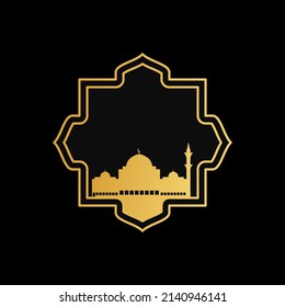 mosque ornament illustration. mosque frame illustration