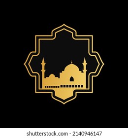 ilustración de ornamento de mezquita. ilustración de marco de mezquita