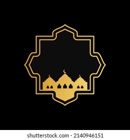 mosque ornament illustration. mosque frame illustration