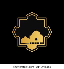 mosque ornament illustration. mosque frame illustration