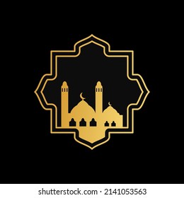 mosque ornament illustration. mosque frame illustration