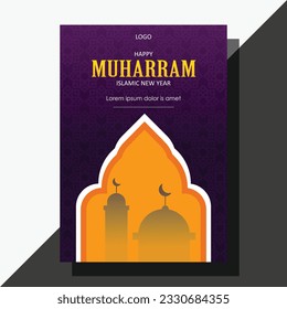 The mosque ornament incorporates geometric patterns, arabesque designs, and calligraphic elements, adding depth and visual interest to the flyer. elements reflect the rich heritage of Islamic arts.