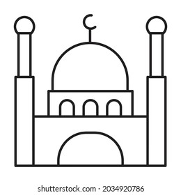 Mosque Outline bold Vector Icon which can be easily modified or Edited  