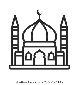 mosque outline icon design vector