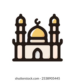 Ícone de contorno de mesquita para design gráfico, aplicativos e sites