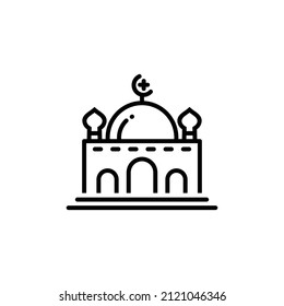 Mosque outline icon vector illustration
