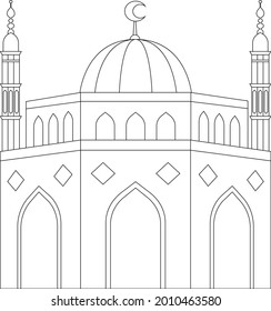 Esbozo de la mezquita arte vectorial e ilustración