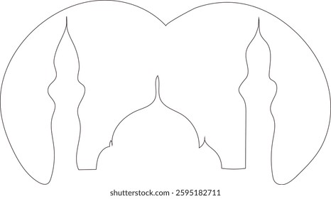 mosque outline vector eps10  black 