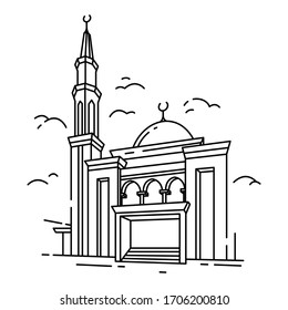 mosque outline vector illustration icon design 
