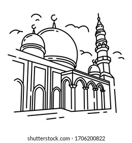 mosque outline vector illustration icon design 