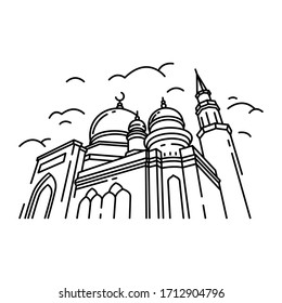mosque outline vector illustration icon design