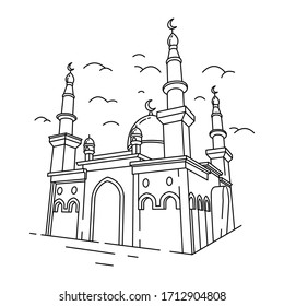 mosque outline vector illustration icon design