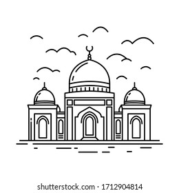 mosque outline vector illustration icon design