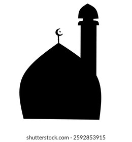 mosque outline vector illustration icon design. Ramadan kareem. islamic symbol on. white background.