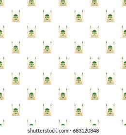 Mosque pattern seamless repeat in cartoon style vector illustration