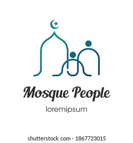 Mosque People logo or symbol template design