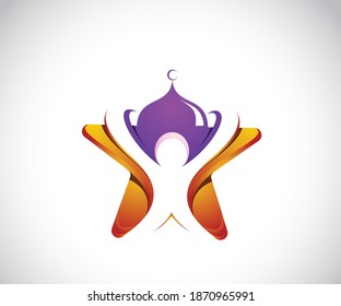 plantilla de diseño del logotipo de la estrella de la mezquita