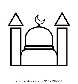 Mosque Place Of Worship Icon Illustartion Design