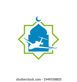 Moschee mit Logo-Design, Vektorgrafik, Design-Vorlage für kreatives islamisches Logo, Symbole