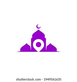 Mosque Point logo design vector illustration, Creative Islamic logo design concept template, symbols icons