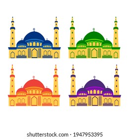 mosque for pray muslim vector illustration with four color variation