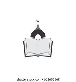mosque with quran icon for ramadan logo template