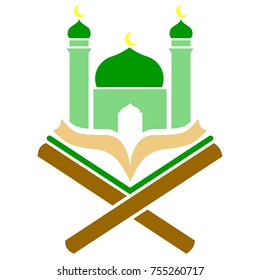 Mosque Quran Logo Symbol Vector Islam Stock Vector (Royalty Free ...