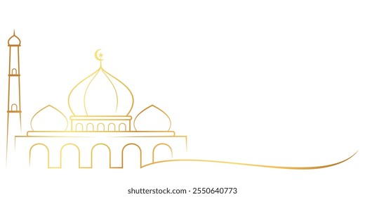 Mosque for Ramadan and Eid mubarak event. Vector illustration