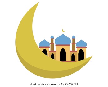 Mosque Ramadan Frame Background Illustration