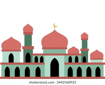 Mosque Ramadan Frame Background Illustration