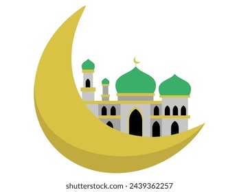 Mosque Ramadan Kareem Background Illustration