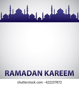 Mosque "Ramadan Kareem" (Generous Ramadan) card in vector format.