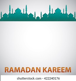 Mosque "Ramadan Kareem" (Generous Ramadan) card in vector format.