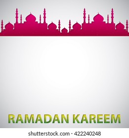 Mosque "Ramadan Kareem" (Generous Ramadan) card in vector format.