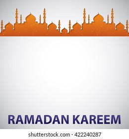 Mosque "Ramadan Kareem" (Generous Ramadan) card in vector format.