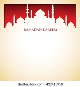 Mosque "Ramadan Kareem" (Generous Ramadan) card in vector format.