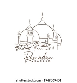 Mosque ramadan kareem. Islamic vector design. Mubarak template Islamic design for Muslim festival.