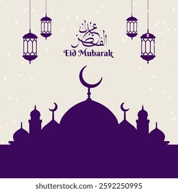 mosque ramadan kareem month celebration monoline design concept