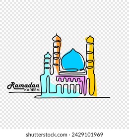 Mezquita, Ramadán Kareem tema mínimo una línea continua