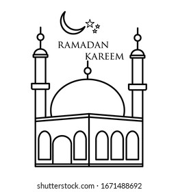 Mosque. Ramadan Kareem Vector illustration.
