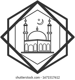 Mosque. Ramadan Kareem Vector illustration.