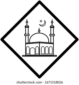 Mosque. Ramadan Kareem Vector illustration.
