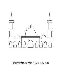 Mezquita. Ilustración de Ramadan Kareem Vector.