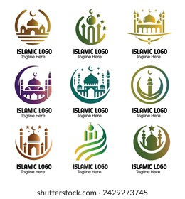 Mosque and Ramadan Logo Vector Collection, Islamic Logo Collection for Ramadan