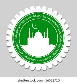 Mosque & Ramadan Moon Sign Label