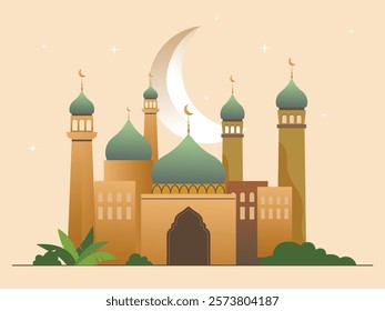 Mosque for Ramadan Mubarak, Eif al fitr and Eif al Adha, islamic design element