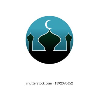 Mosque ramadhan and islamic design arabian logo