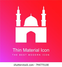 Mosque red and pink gradient material white icon minimal design
