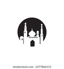 mosque religion logo template abstract vector illustration design